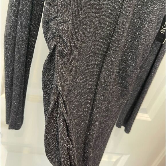 Inc International Concepts Black V Neck Puff Long Sleeves Metallic Sweater.Sz M - Picture 12 of 15